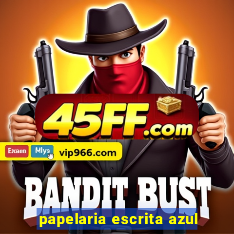 papelaria escrita azul
